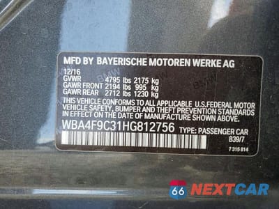 Zdjęcie 12 z 12 samochodu: 2017 BMW 430XI GRAN COUPE VIN:WBA4F9C31HG812756 - miniatura