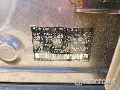 Zdjęcie 12 z 12 samochodu: 2023 HONDA HR-V LX VIN:3CZRZ2H38PM724513 - miniatura