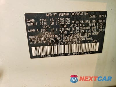 Zdjęcie 12 z 12 samochodu: 2025 SUBARU OUTBACK ONYX EDITION VIN:4S4BTALC5S3106551 - miniatura