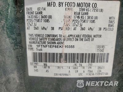 Zdjęcie 12 z 12 samochodu: 2014 FORD F150 VIN:1FTNF1EF6EKF10355 - miniatura
