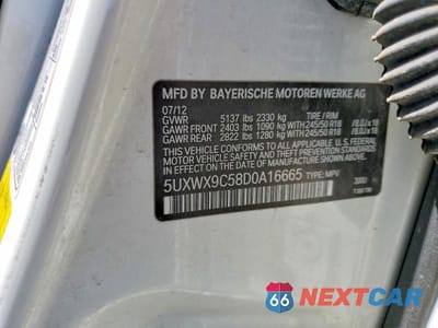 Zdjęcie 13 z 13 samochodu: 2013 BMW X3 XDRIVE28I VIN:5UXWX9C58D0A16665 - miniatura