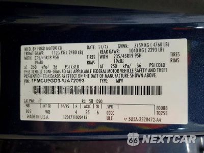 Zdjęcie 13 z 13 samochodu: 2018 FORD ESCAPE SE VIN:1FMCU9GD0JUA72093 - miniatura