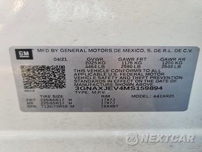 Zdjęcie 12 z 12 samochodu: 2021 CHEVROLET EQUINOX LT VIN:3GNAXJEV4MS159894 - miniatura