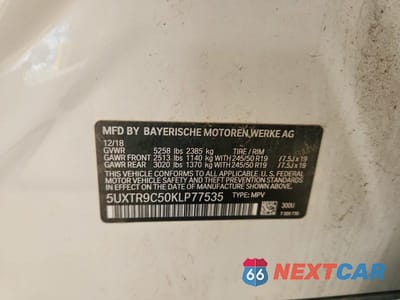 Zdjęcie 13 z 13 samochodu: 2019 BMW X3 XDRIVE30I VIN:5UXTR9C50KLP77535 - miniatura
