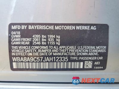 Zdjęcie 12 z 12 samochodu: 2018 BMW 320 I VIN:WBA8A9C57JAH12335 - miniatura