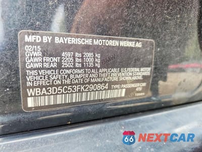 Zdjęcie 12 z 12 samochodu: 2017 BMW 328 D XDRIVE VIN:WBA3D5C53FK290864 - miniatura