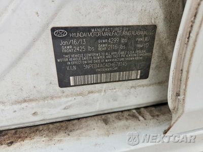 Zdjęcie 12 z 12 samochodu: 2013 HYUNDAI SONATA GLS VIN:5NPEB4AC4DH678145 - miniatura