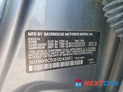 Zdjęcie 13 z 13 samochodu: 2014 BMW X3 XDRIVE28I VIN:5UXWX9C50E0D43451 - miniatura