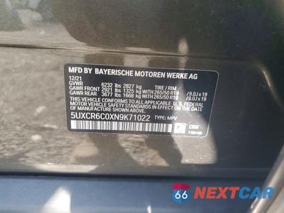 Zdjęcie 13 z 13 samochodu: 2022 BMW X5 XDRIVE40I VIN:5UXCR6C0XN9K71022 - miniatura