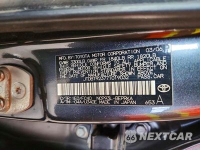 Zdjęcie 12 z 12 samochodu: 2007 TOYOTA YARIS BASE VIN:JTDBT923771019032 - miniatura