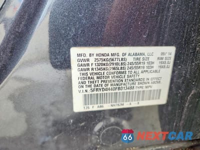 Zdjęcie 13 z 13 samochodu: 2015 ACURA MDX TECHNOLOGY VIN:5FRYD4H40FB013488 - miniatura