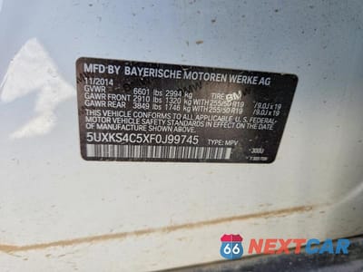 Zdjęcie 13 z 13 samochodu: 2015 BMW X5 XDRIVE35D VIN:5UXKS4C5XF0J99745 - miniatura