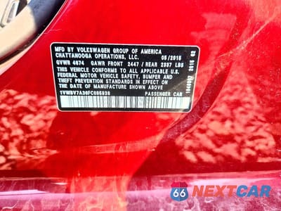 Zdjęcie 12 z 12 samochodu: 2015 VOLKSWAGEN PASSAT SE VIN:1VWBV7A36FC095938 - miniatura