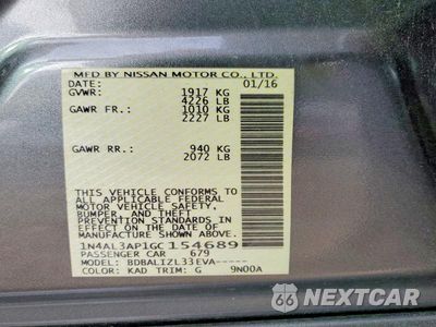Zdjęcie 12 z 12 samochodu: 2016 NISSAN ALTIMA 2.5 SV VIN:1N4AL3AP1GC154689 - miniatura