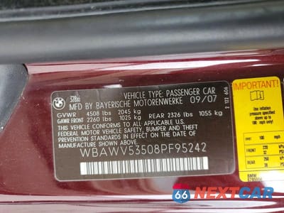 Zdjęcie 12 z 12 samochodu: 2008 BMW 328 XI SULEV VIN:WBAWV53508PF95242 - miniatura