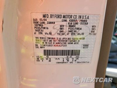 Zdjęcie 13 z 13 samochodu: 2005 FORD ESCAPE XLT VIN:1FMYU031X5KA37351 - miniatura