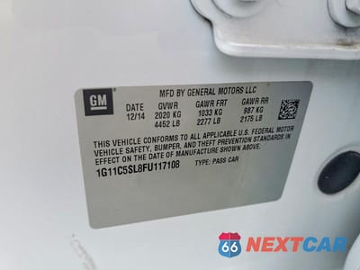 Zdjęcie 13 z 13 samochodu: 2015 CHEVROLET MALIBU 1LT VIN:1G11C5SL8FU117108 - miniatura