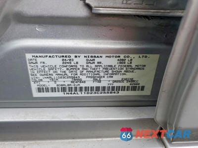 Zdjęcie 12 z 12 samochodu: 2003 NISSAN ALTIMA 2.5 VIN:1N4AL11D23C255843 - miniatura