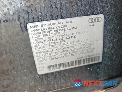 Zdjęcie 13 z 13 samochodu: 2016 AUDI Q3 PREMIUM PLUS VIN:WA1EFCFS8GR017921 - miniatura