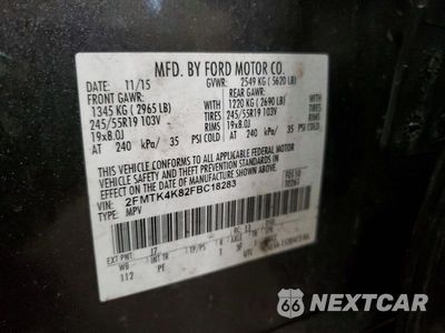Zdjęcie 13 z 13 samochodu: 2015 FORD EDGE TITANIUM VIN:2FMTK4K82FBC18283 - miniatura