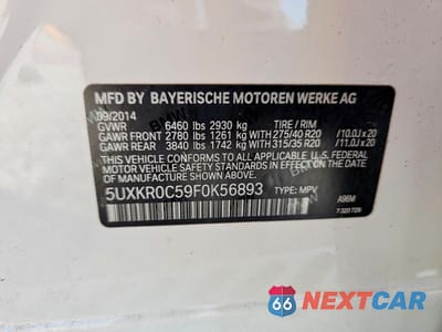 Zdjęcie 14 z 14 samochodu: 2015 BMW X5 XDRIVE35I VIN:5UXKR0C59F0K56893 - miniatura