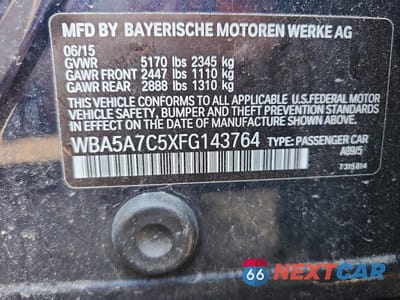Zdjęcie 12 z 12 samochodu: 2015 BMW 528 XI VIN:WBA5A7C5XFG143764 - miniatura