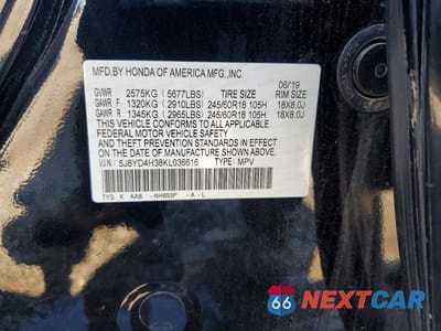 Zdjęcie 13 z 13 samochodu: 2019 ACURA MDX VIN:5J8YD4H38KL036616 - miniatura