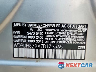 Zdjęcie 12 z 12 samochodu: 2007 MERCEDES-BENZ E 350 4MATIC WAGON VIN:WDBUH87XX7B173565 - miniatura
