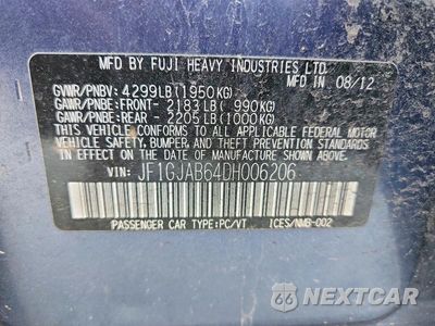 Zdjęcie 13 z 13 samochodu: 2013 SUBARU IMPREZA PREMIUM VIN:JF1GJAB64DH006206 - miniatura