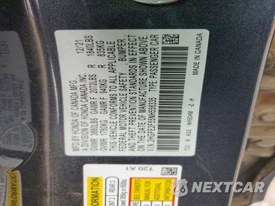 Zdjęcie 12 z 12 samochodu: 2022 HONDA CIVIC SPORT VIN:2HGFE2F55NH556335 - miniatura