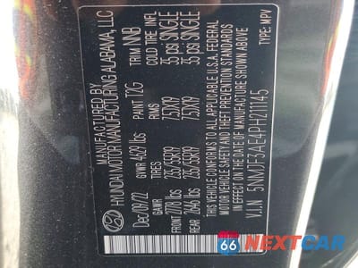 Zdjęcie 13 z 13 samochodu: 2023 HYUNDAI TUCSON SEL VIN:5NMJF3AE4PH211145 - miniatura