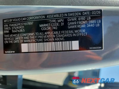 Zdjęcie 13 z 13 samochodu: 2026 VOLVO XC90 PLUS VIN:YV4062PE5T1517897 - miniatura