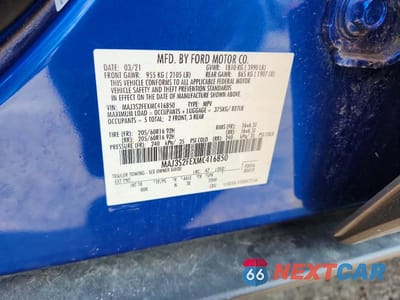 Zdjęcie 12 z 12 samochodu: 2021 FORD ECOSPORT S VIN:MAJ3S2FEXMC416850 - miniatura