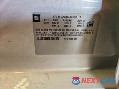Zdjęcie 13 z 13 samochodu: 2012 CHEVROLET SONIC LT VIN:1G1JC5SH7C4105863 - miniatura