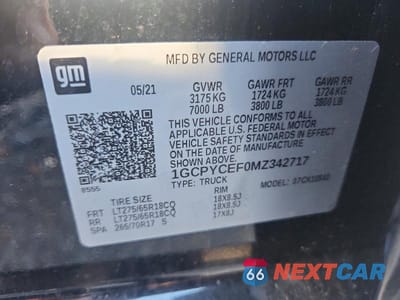 Zdjęcie 13 z 13 samochodu: 2021 CHEVROLET SILVERADO K1500 TRAIL BOSS CUSTOM VIN:1GCPYCEF0MZ342717 - miniatura
