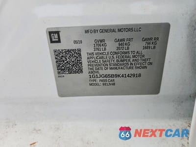 Zdjęcie 12 z 12 samochodu: 2019 CHEVROLET SONIC VIN:1G1JG6SB9K4142918 - miniatura