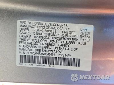 Zdjęcie 14 z 14 samochodu: 2022 HONDA ODYSSEY TOURING VIN:5FNRL6H8XNB048691 - miniatura