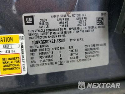 Zdjęcie 13 z 13 samochodu: 2014 CHEVROLET TRAVERSE LT VIN:1GNKRGKDXEJ113308 - miniatura
