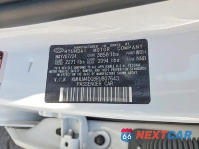 Zdjęcie 12 z 12 samochodu: 2024 HYUNDAI ELANTRA SEL VIN:KMHLM4DG8RU807643 - miniatura