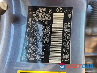 Zdjęcie 12 z 12 samochodu: 2013 LEXUS ES 350 VIN:JTHBK1GG4D2032518 - miniatura