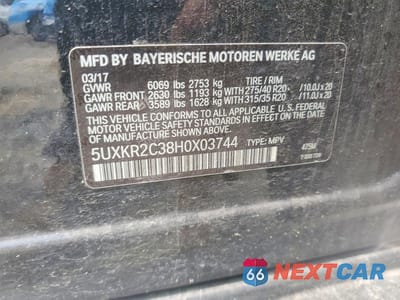 Zdjęcie 13 z 13 samochodu: 2017 BMW X5 SDRIVE35I VIN:5UXKR2C38H0X03744 - miniatura