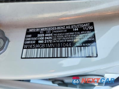 Zdjęcie 12 z 12 samochodu: 2021 MERCEDES-BENZ CLA 250 VIN:W1K5J4GB1MN181044 - miniatura