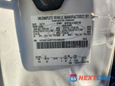 Zdjęcie 12 z 12 samochodu: 2012 FORD F350 SUPER DUTY VIN:1FDRF3H67CEC06239 - miniatura