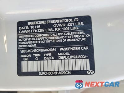 Zdjęcie 12 z 12 samochodu: 2017 INFINITI QX30 PREMIUM VIN:SJKCH5CP8HA029034 - miniatura