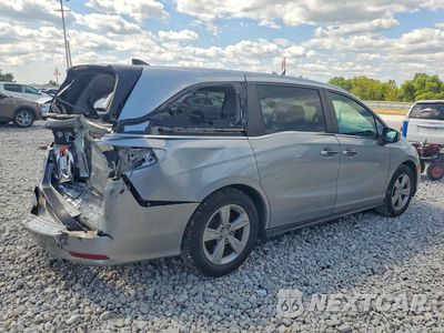 Trzecie zdjęcie samochodu z tyłu: 2019 HONDA ODYSSEY EXL VIN:5FNRL6H70KB127919 - miniatura