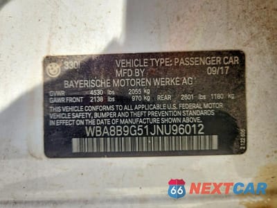 Zdjęcie 12 z 12 samochodu: 2018 BMW 330 I VIN:WBA8B9G51JNU96012 - miniatura