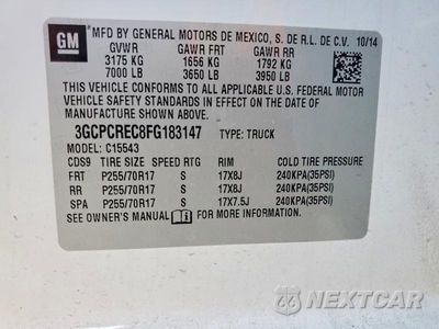 Zdjęcie 12 z 12 samochodu: 2015 CHEVROLET SILVERADO C1500 LT VIN:3GCPCREC8FG183147 - miniatura