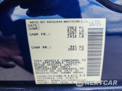 Zdjęcie 12 z 12 samochodu: 2021 NISSAN ALTIMA SR VIN:1N4BL4CV5MN410533 - miniatura