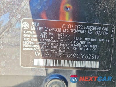 Zdjęcie 12 z 12 samochodu: 2009 BMW 750 LI VIN:WBAKB835X9CY62319 - miniatura