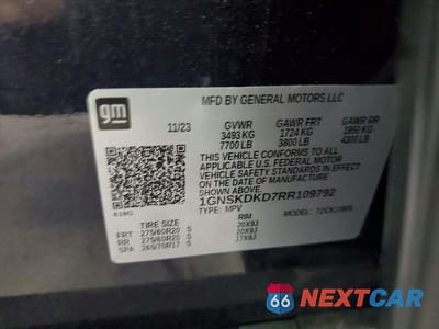 Zdjęcie 12 z 12 samochodu: 2024 CHEVROLET SUBURBAN K1500 Z71 VIN:1GNSKDKD7RR109792 - miniatura
